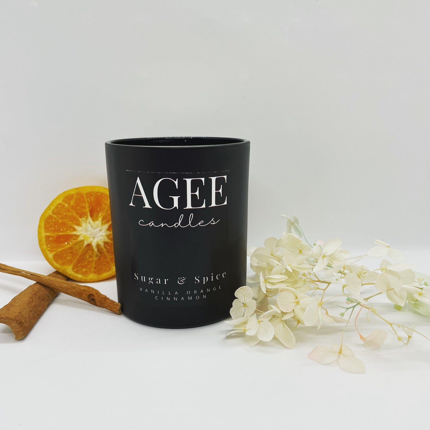 vanilla orange cinnamon scented candle jar
