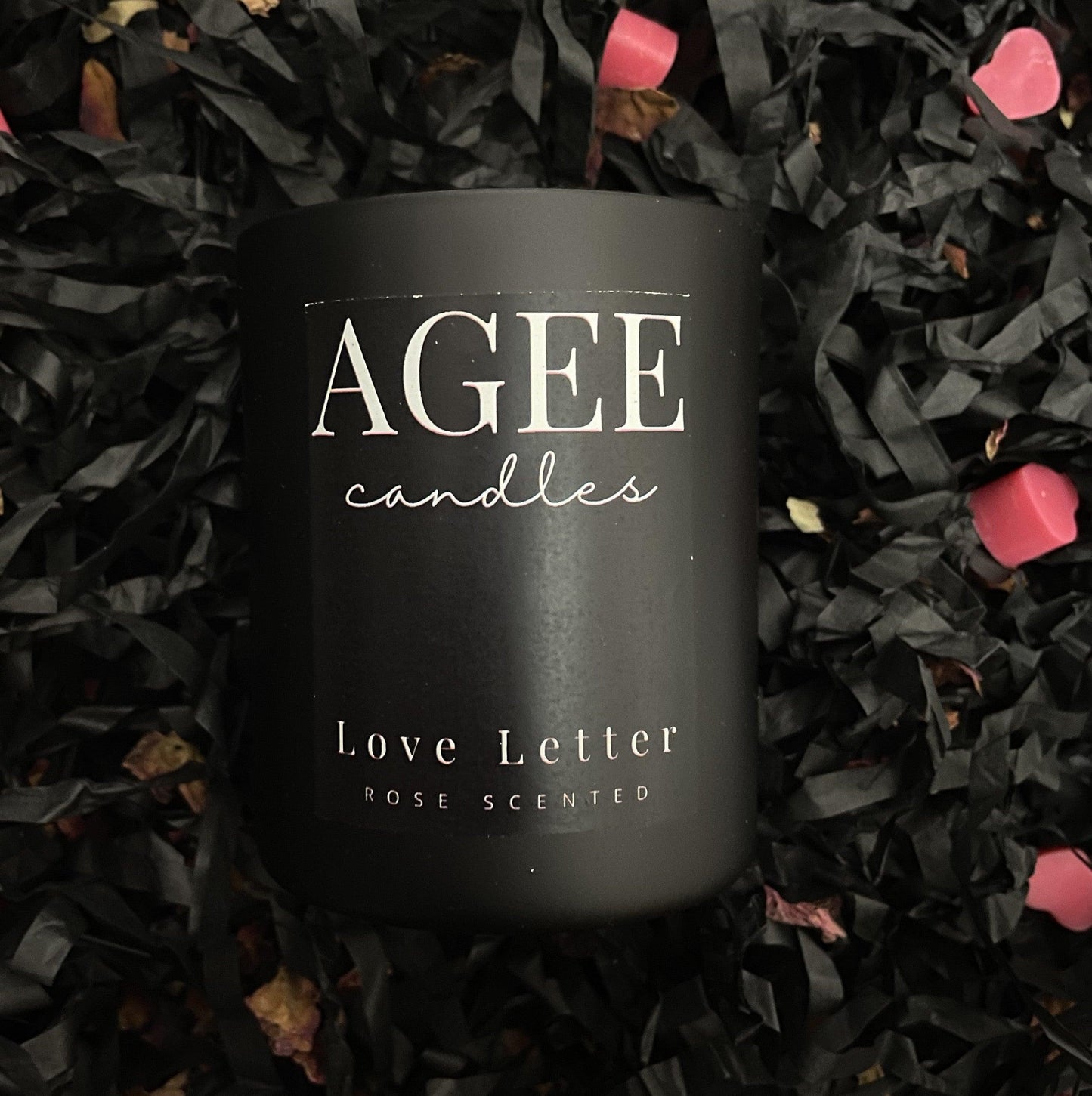 rose scented candle jar
