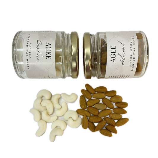 Dry Fruit Wax Melts Combo - Almonds and Cashews - Sandalwood and Vanilla Scented