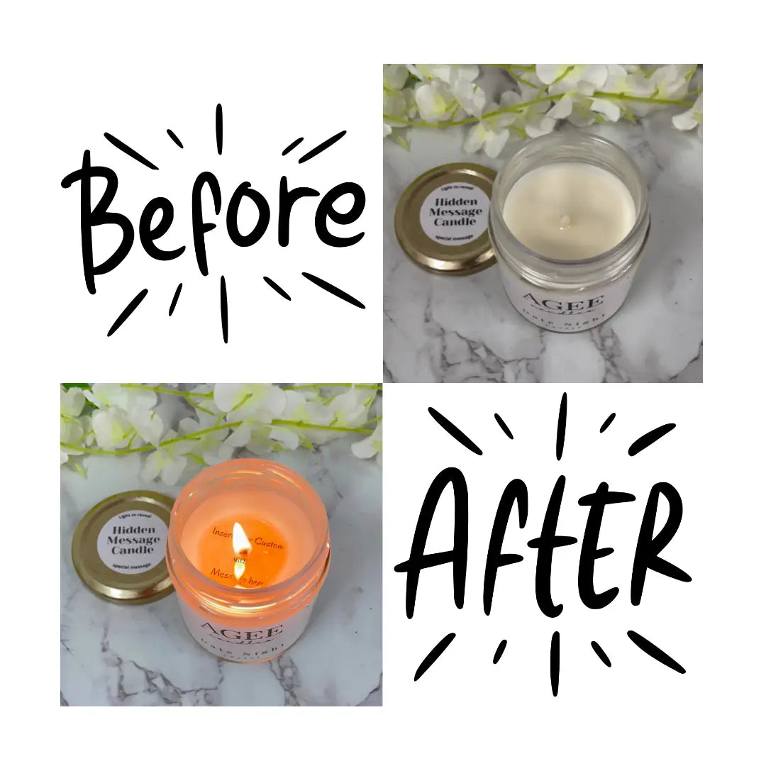 Hidden Message Candle - Clear Jar Scented Soy Candles with custom Secret Message