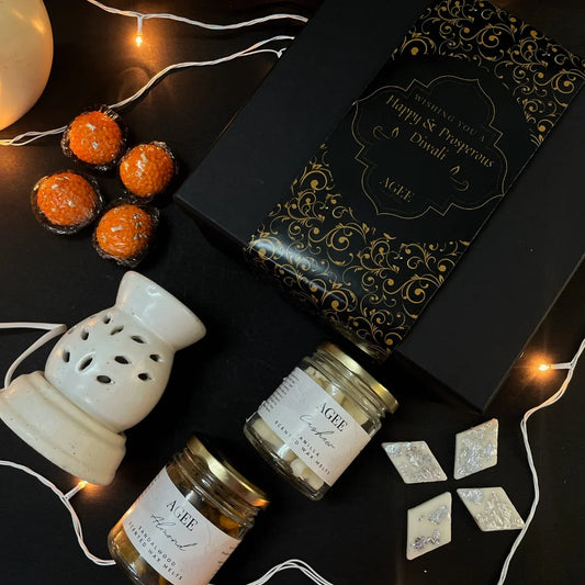 Diwali Aromatherapy Hamper - Indian Sweets and Dry Fruit Candle & Wax Melts Diwali Hamper