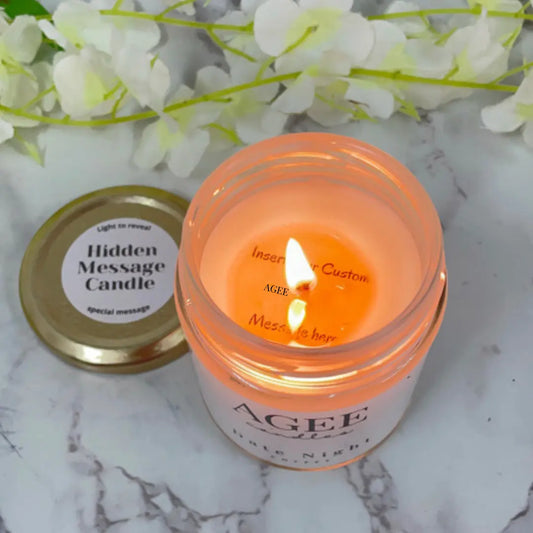 Hidden Message Candle - Clear Jar Scented Soy Candles with custom Secret Message