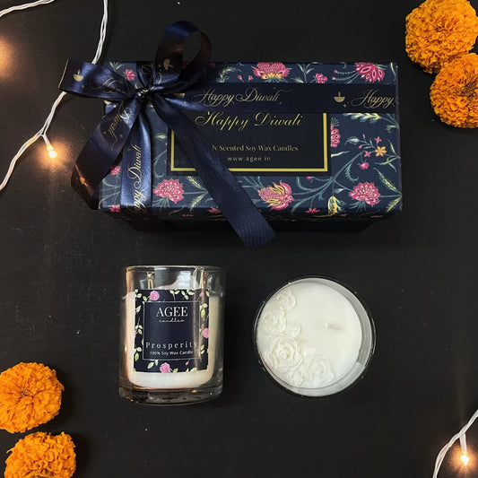 Diwali Elegance Gift Hamper - Scented Candles (Set of 2)- Happiness and Prosperity