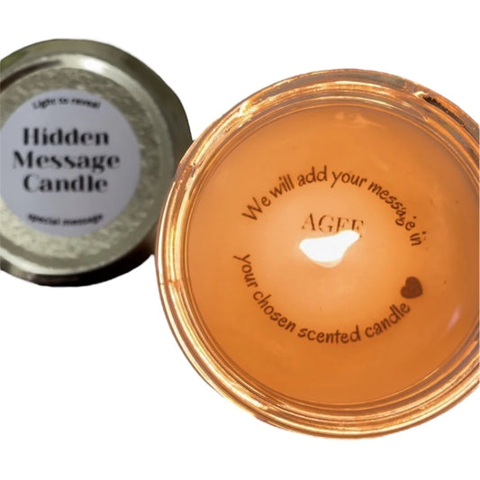 Hidden Message Candle - Clear Jar Scented Soy Candles with custom Secret Message