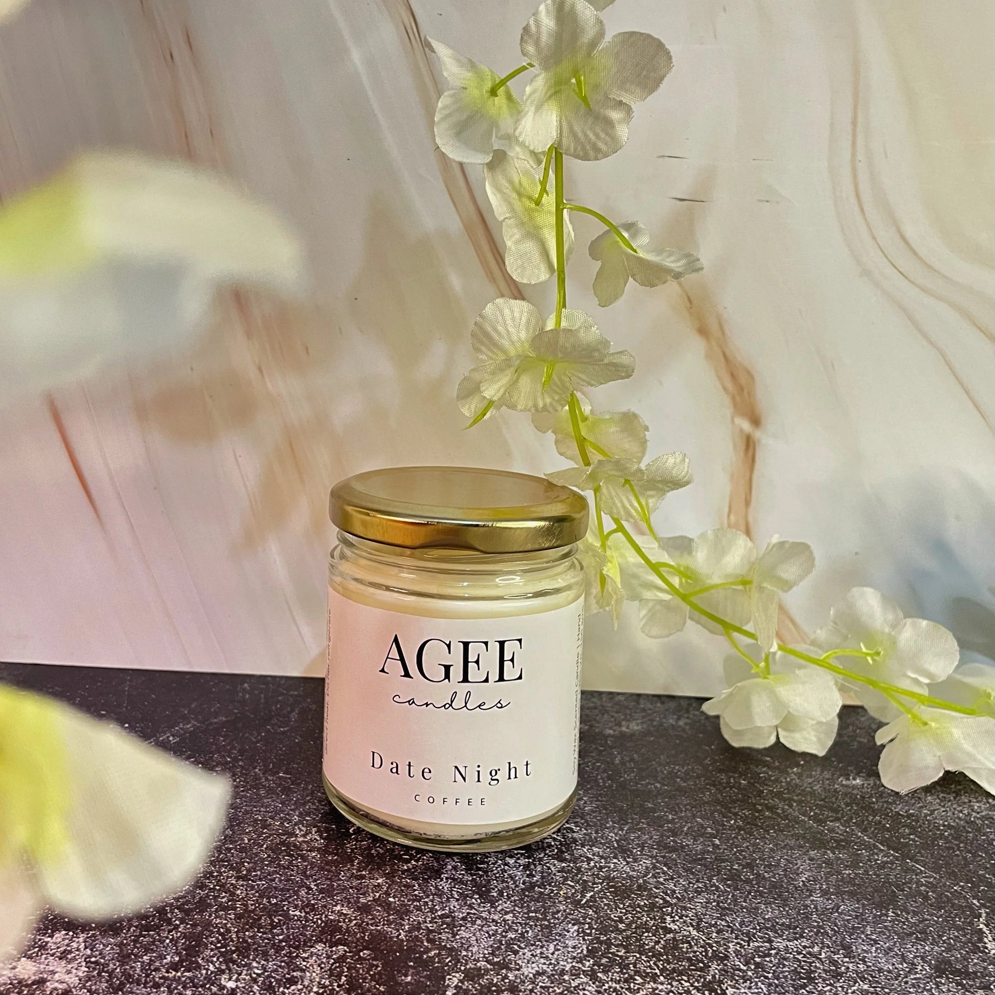Date Night - Coffee Scented Candle - Clear Jar - AGEE Candles