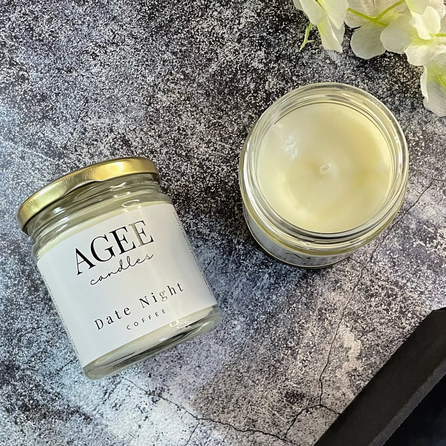 Date Night - Coffee Scented Candle - Clear Jar - AGEE Candles