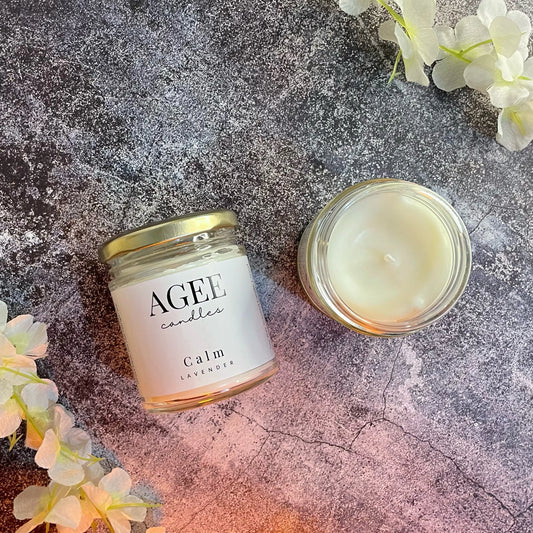 Calm - Lavender Scented Candle - Clear Jar - AGEE Candles