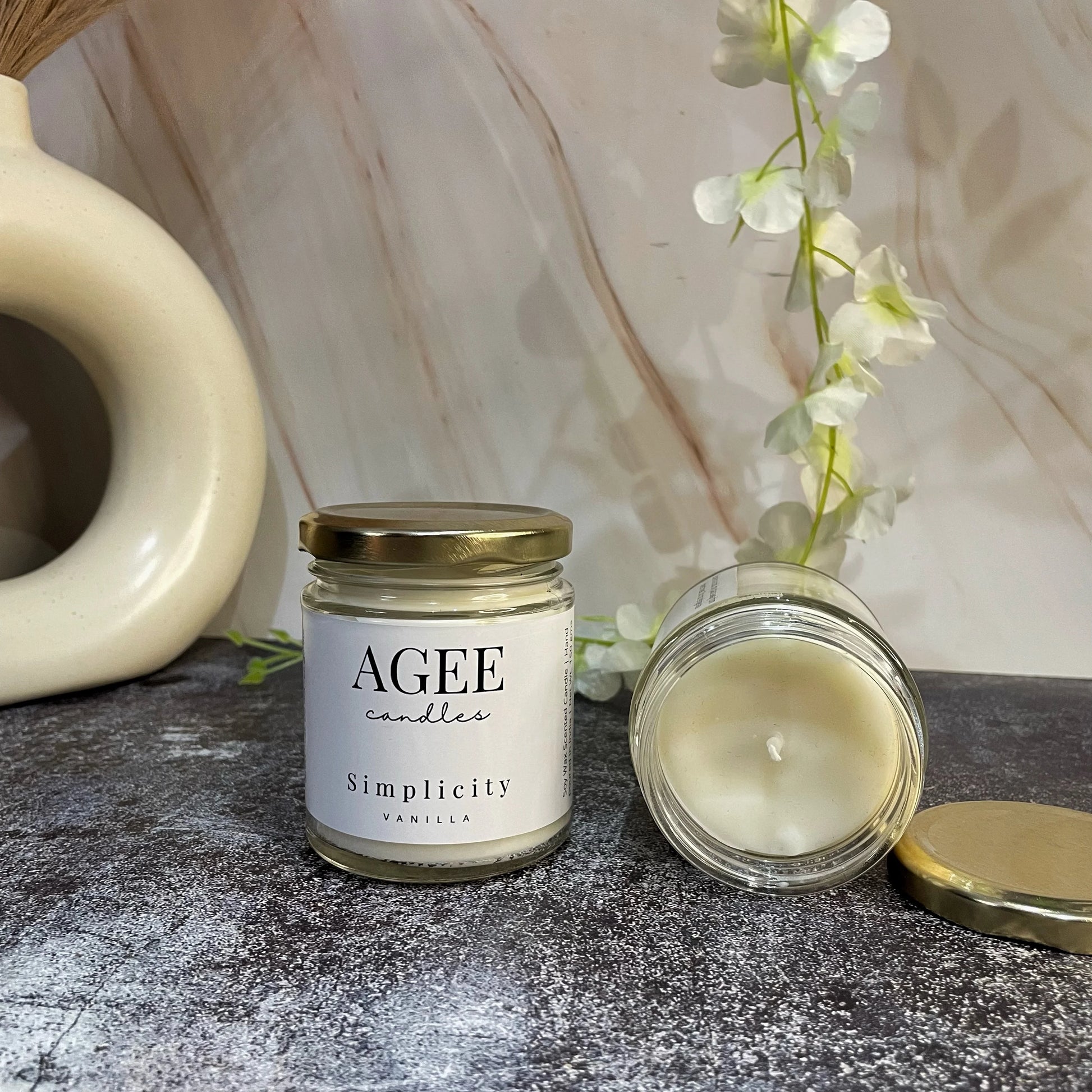 Simplicity - Vanilla Scented Candle - Clear Jar - AGEE Candles