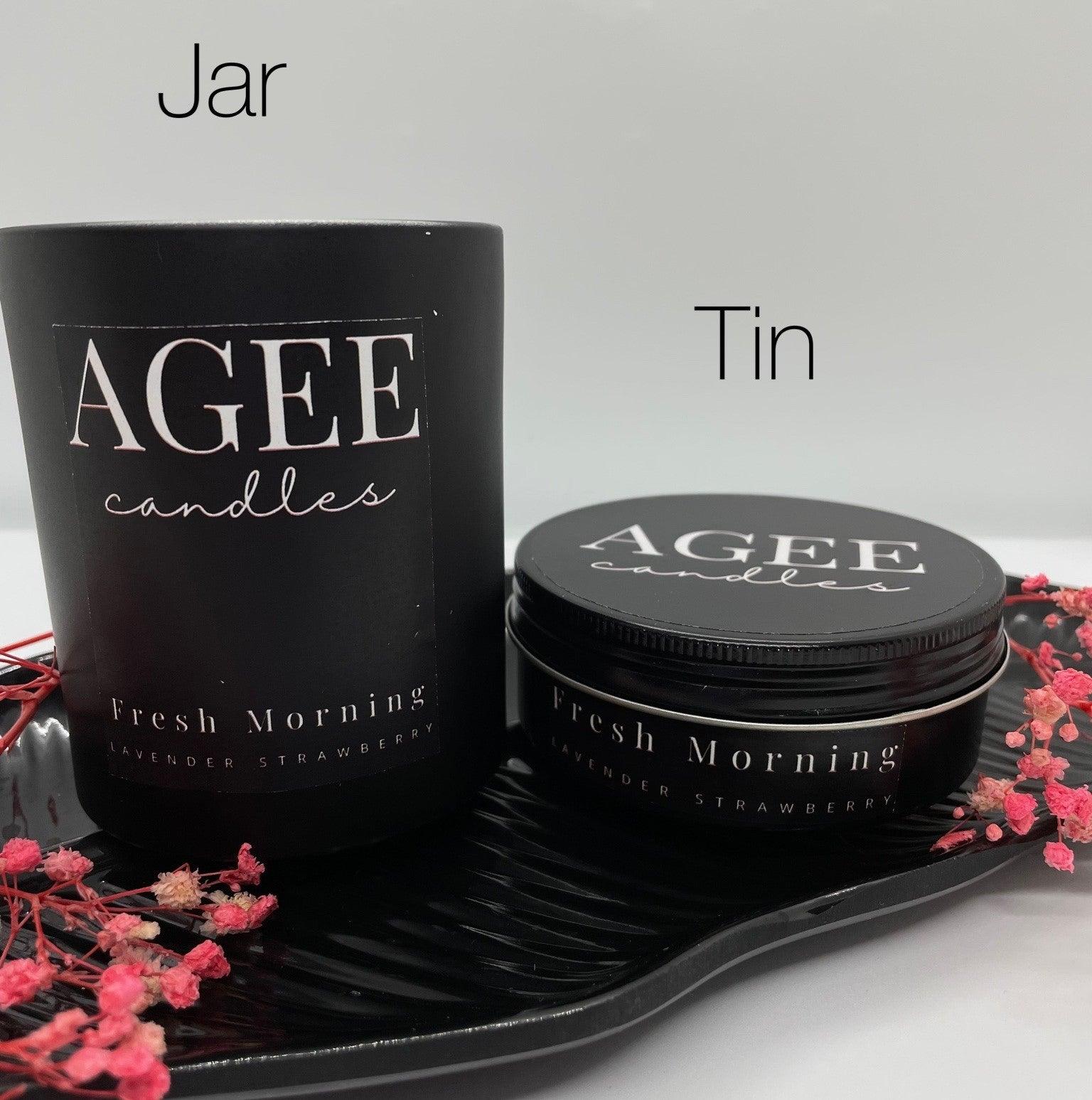 lavender strawberry scented candle tin