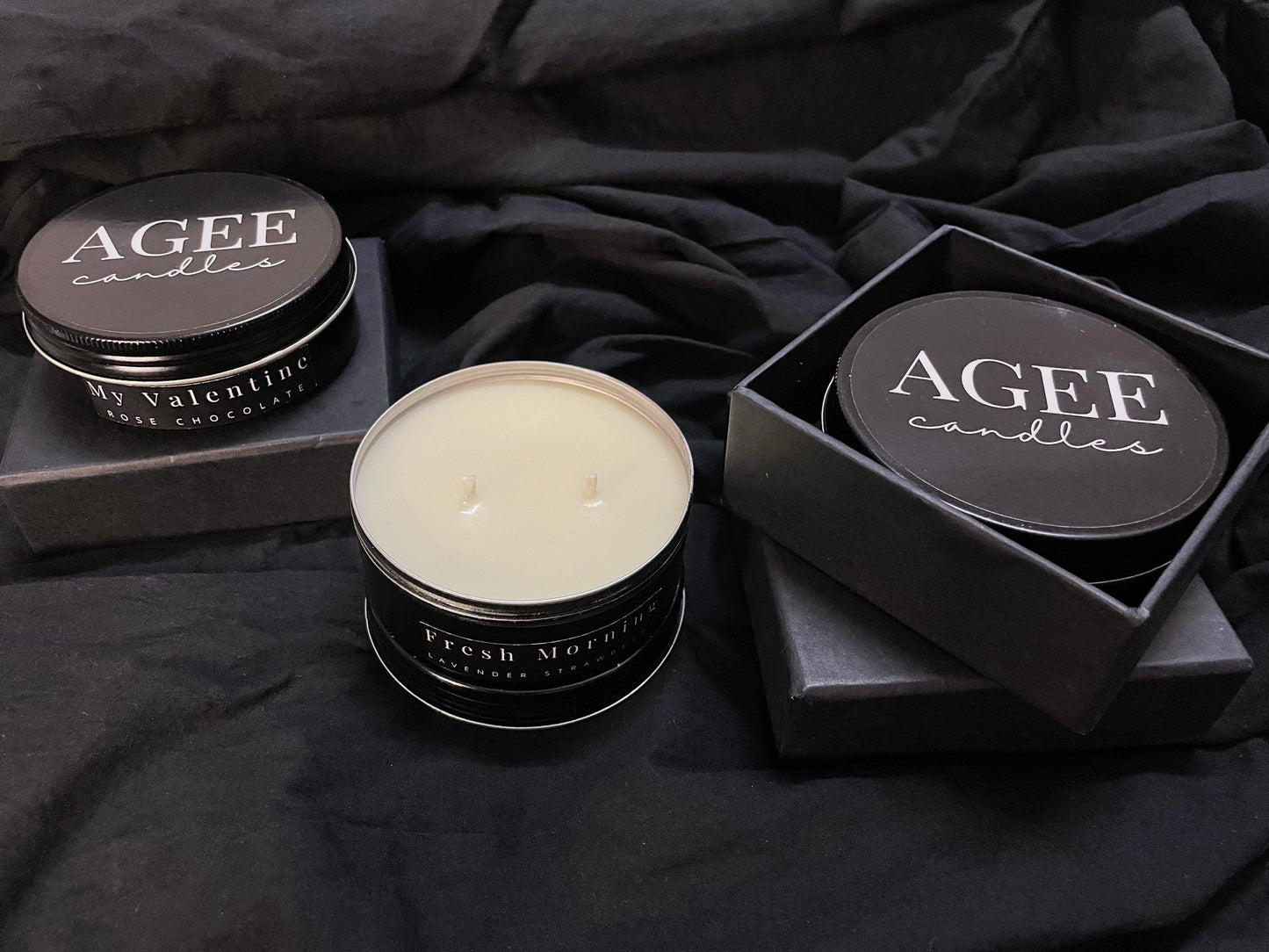 Tin scented candle premium packaging